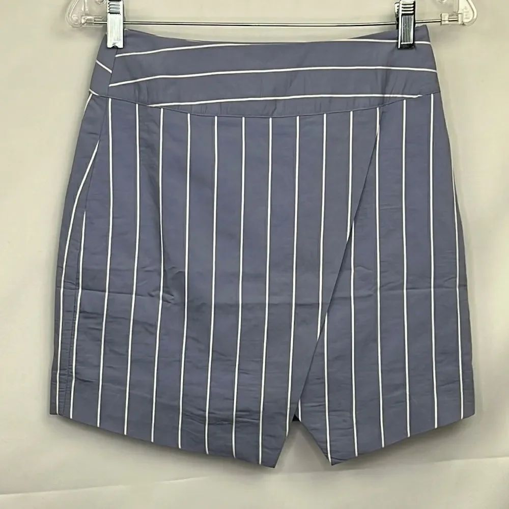 EVIDNT Asymmetrical Mini Skirt, Sky Stripe, XS NWT